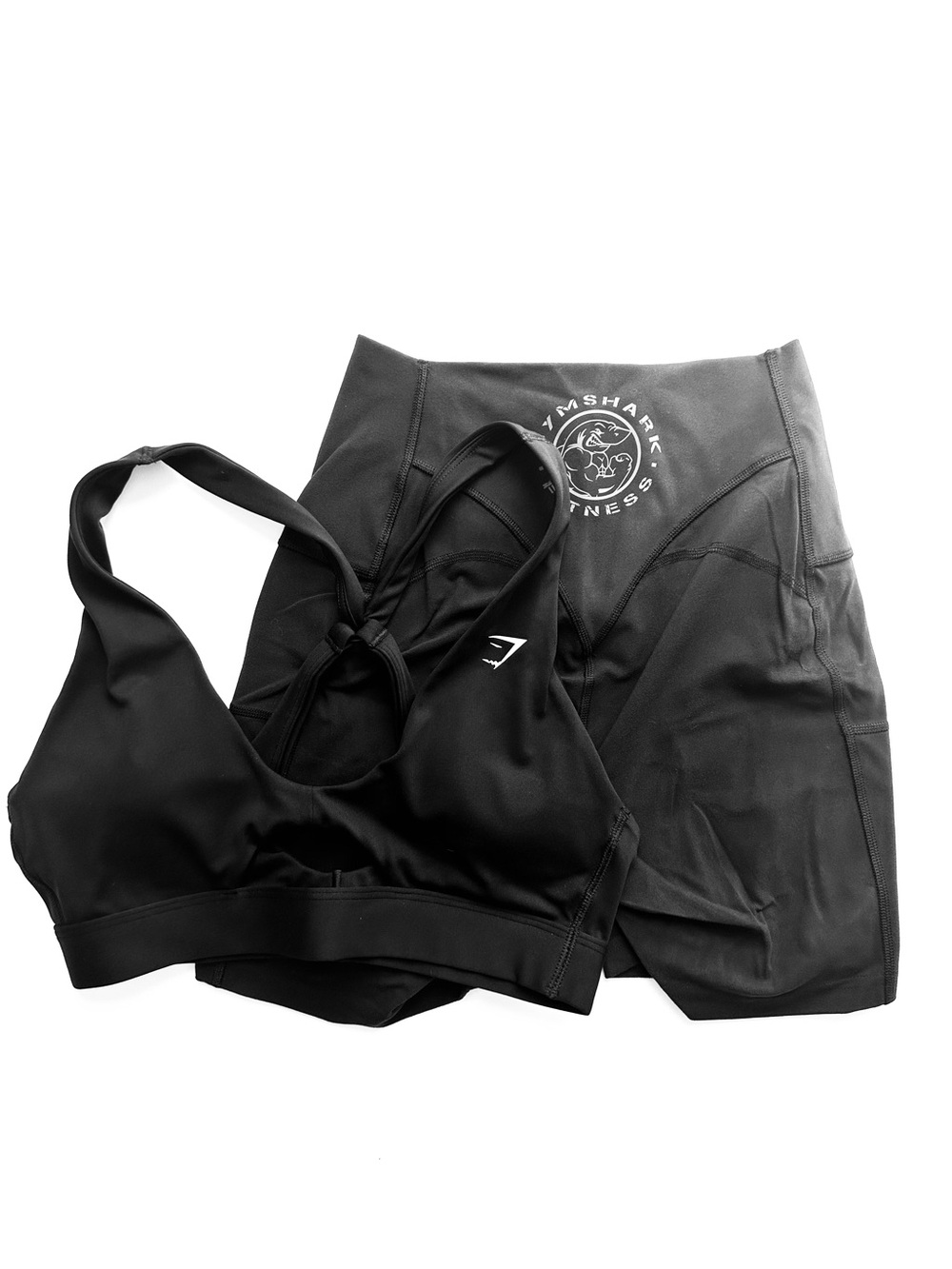 Gymshark Legacy Logo Tight Shorts & Peek A Boo Sports Bra Set